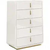 Luna Oro Chest in High Gloss White Lacquer & Gold Metal